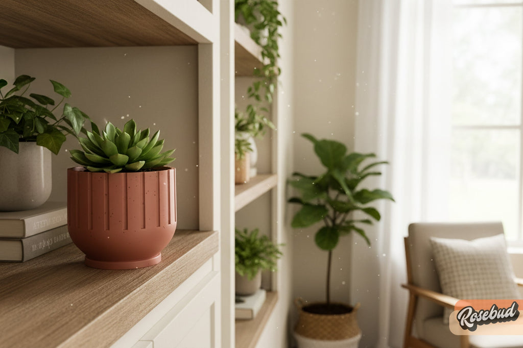 Fluted Indoor Planter with Drainage