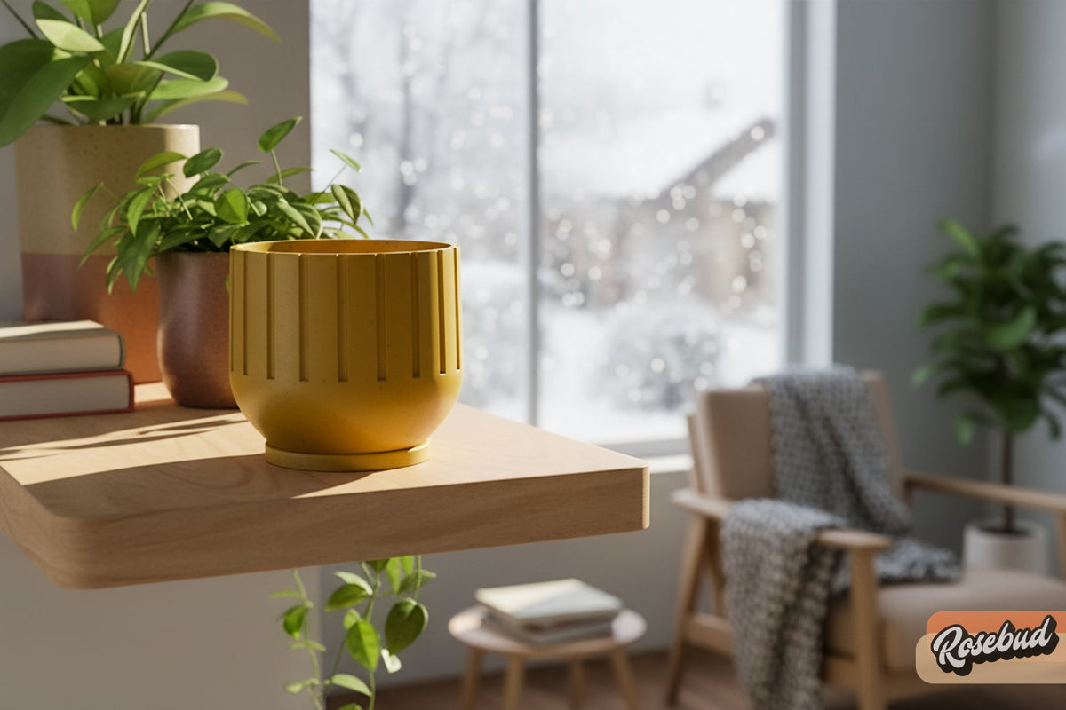 Fluted Indoor Planter with Drainage