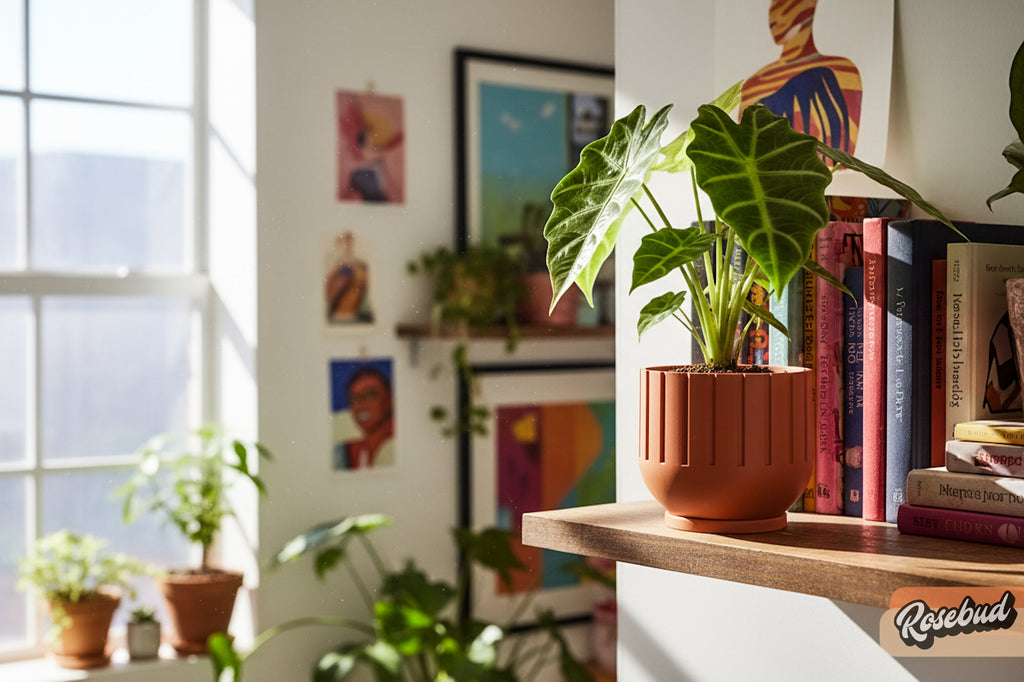 Fluted Indoor Planter with Drainage