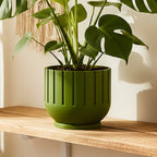 Fluted Indoor Planter with Drainage