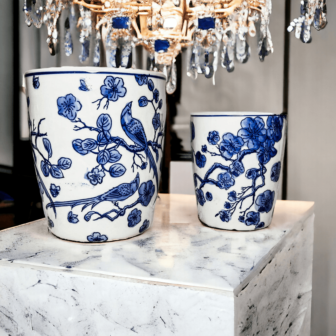 Blue & White Chinoiserie Porcelain Vase