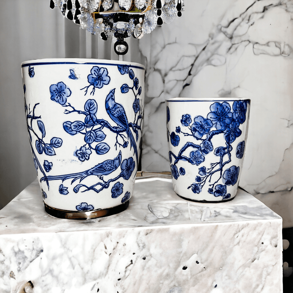 Blue & White Chinoiserie Porcelain Vase