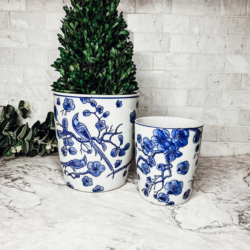 Blue & White Chinoiserie Porcelain Vase