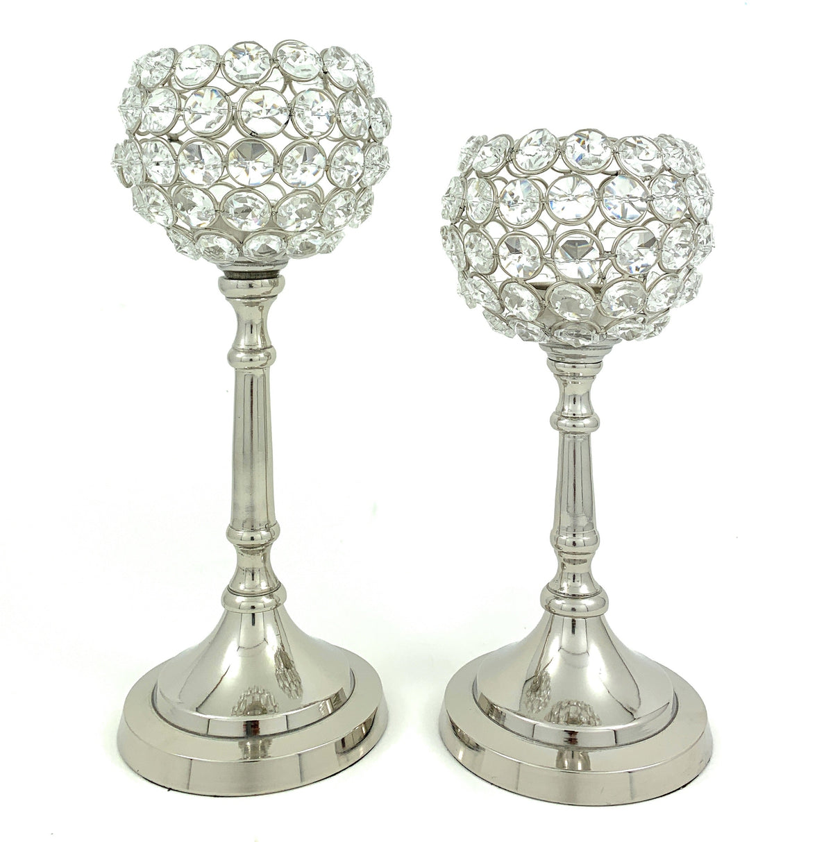 Crystal Hurricane Candle Holder Set