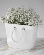 Sculptural Ceramic Handbag Vase — White
