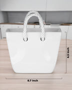 Sculptural Ceramic Handbag Vase — White