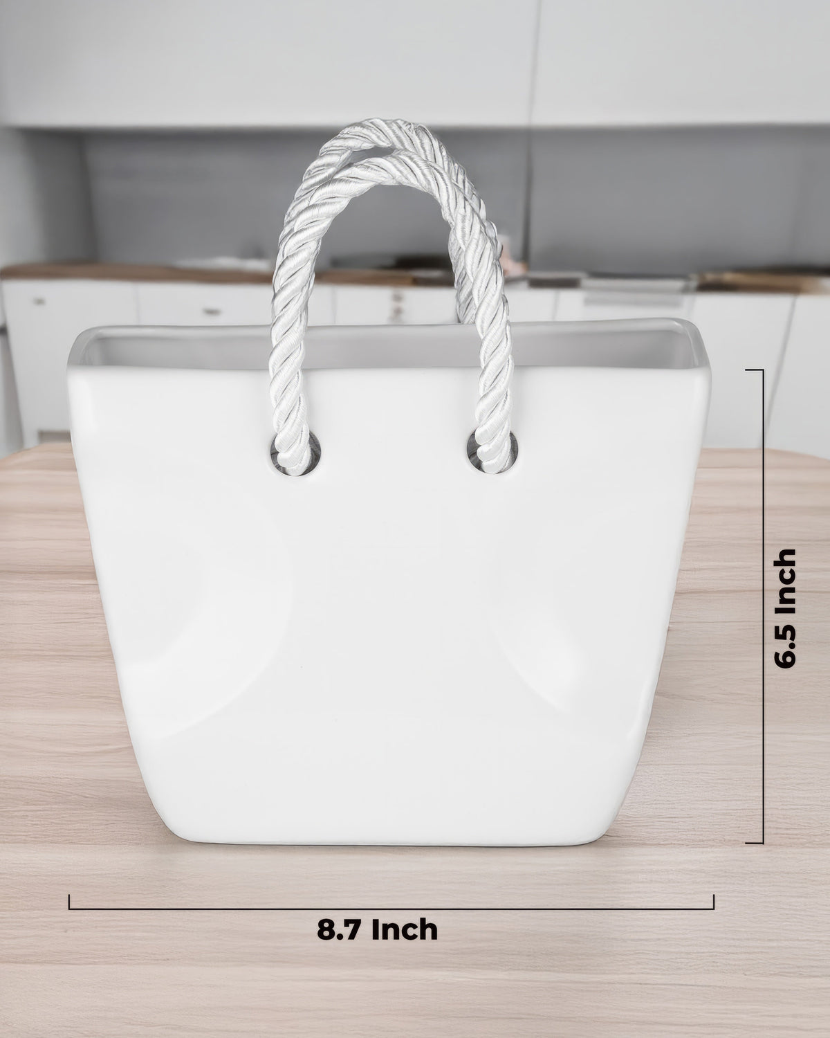Sculptural Ceramic Handbag Vase — White