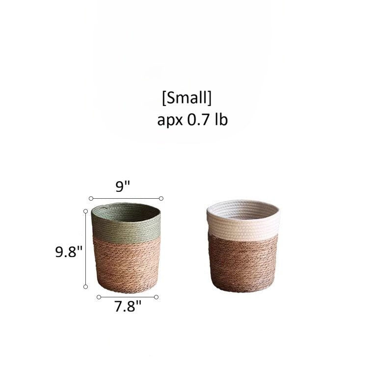 Rimmed Woven Basket Planter