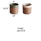 Rimmed Woven Basket Planter