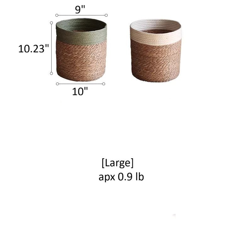 Rimmed Woven Basket Planter