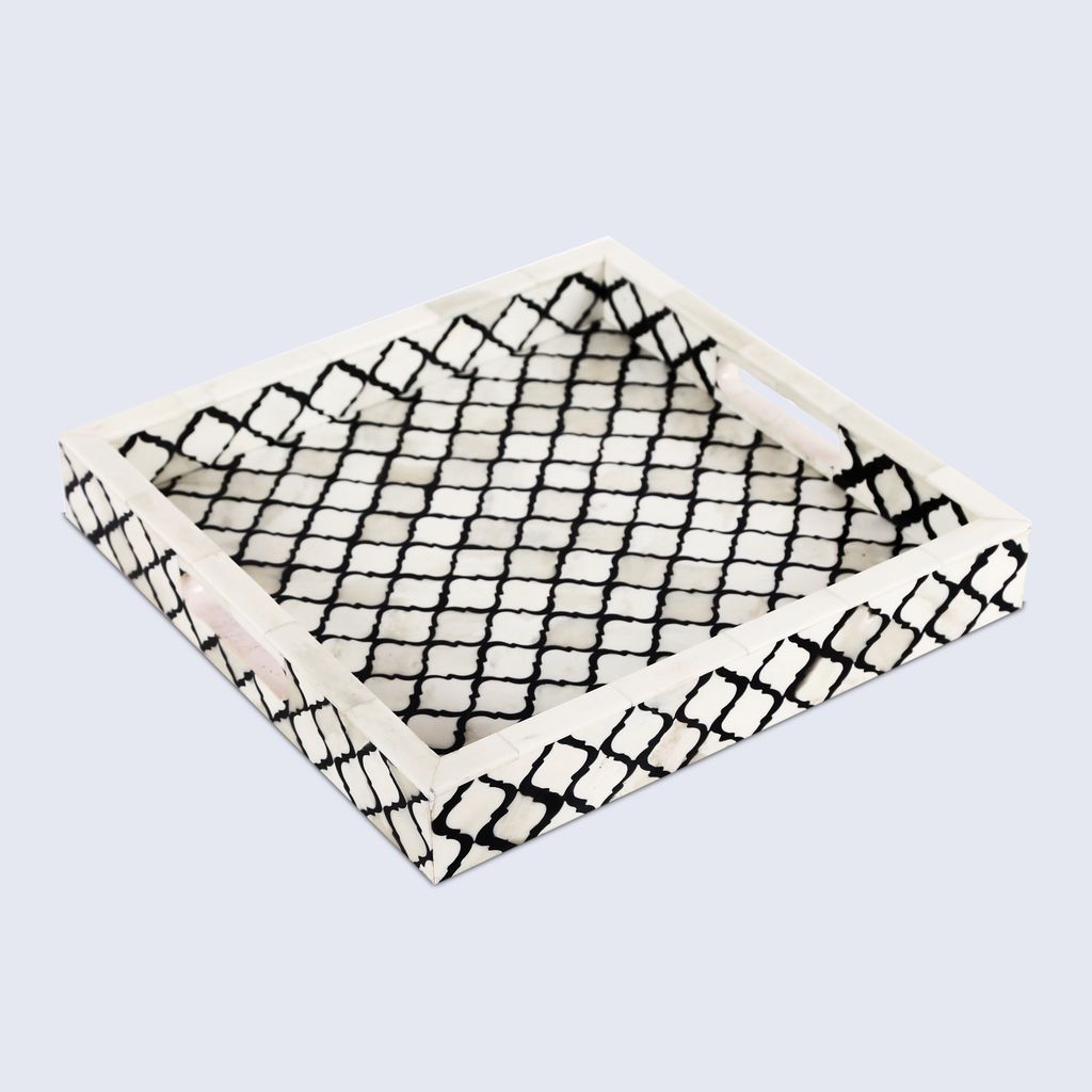 Black & White Moroccan Inlay Tray