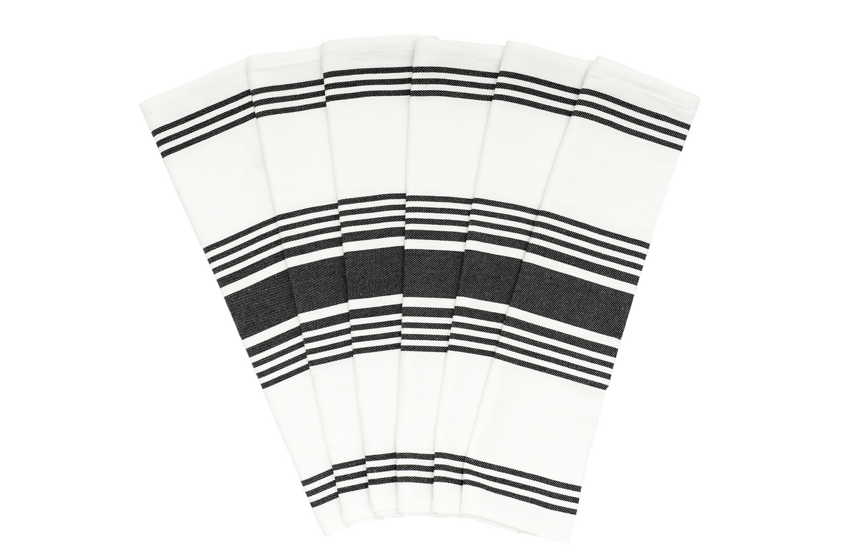Everyday Striped Cotton Kitchen Towels Set of 6