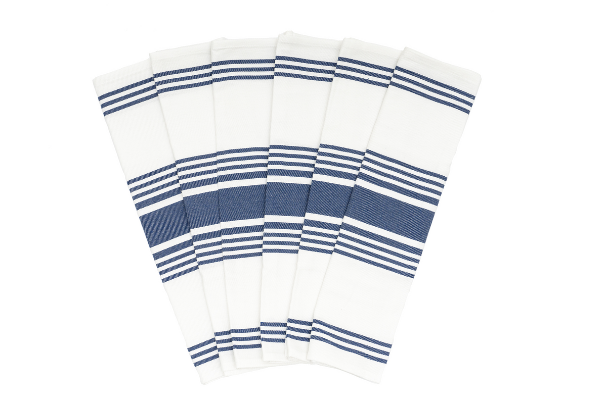 Everyday Striped Cotton Kitchen Towels — Set of 6