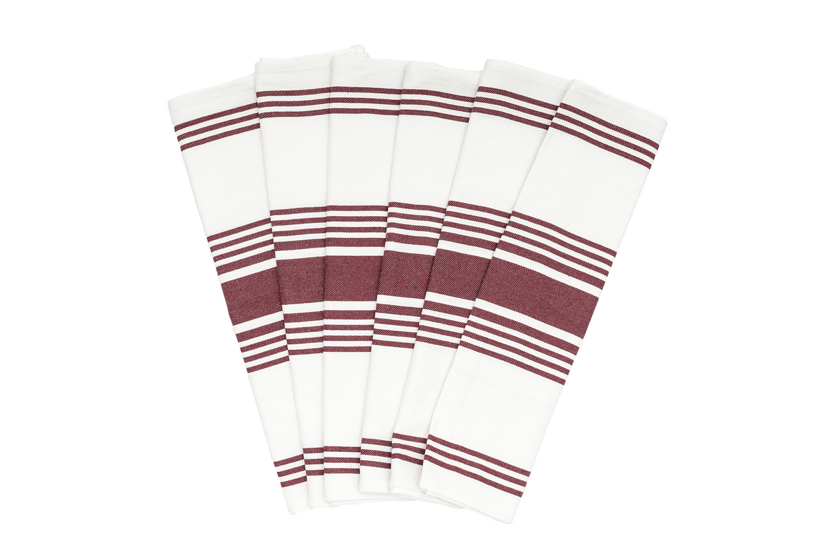 Everyday Striped Cotton Kitchen Towels — Set of 6
