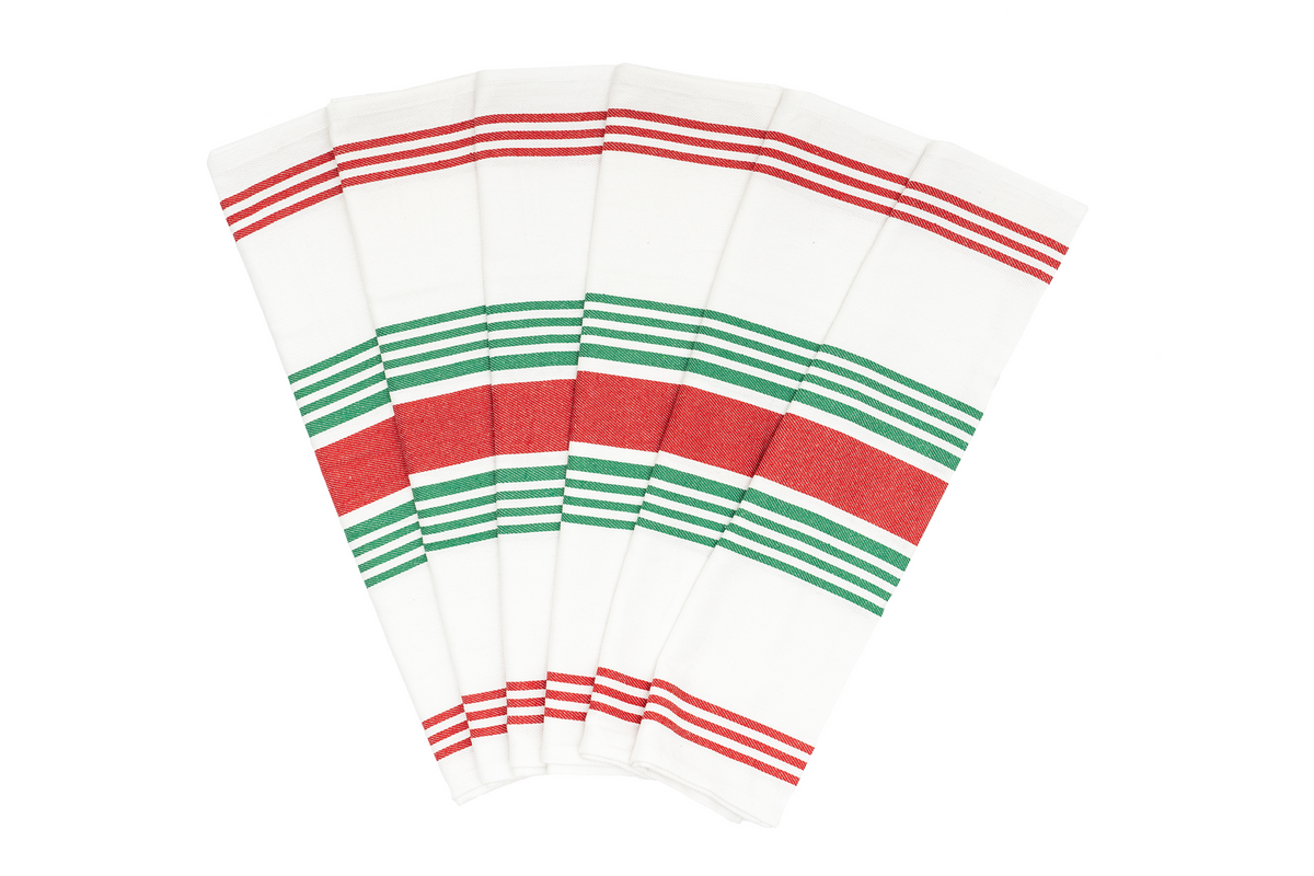 Everyday Striped Cotton Kitchen Towels — Set of 6