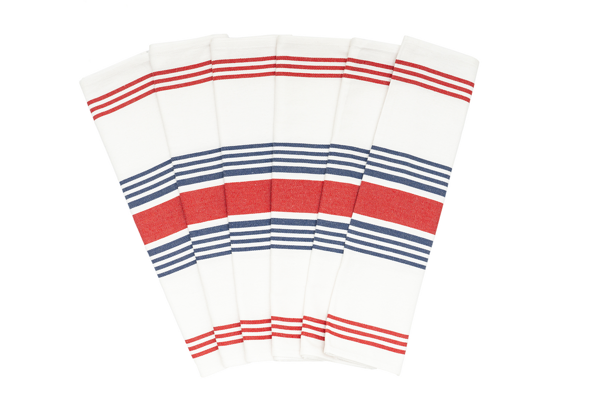 Everyday Striped Cotton Kitchen Towels — Set of 6
