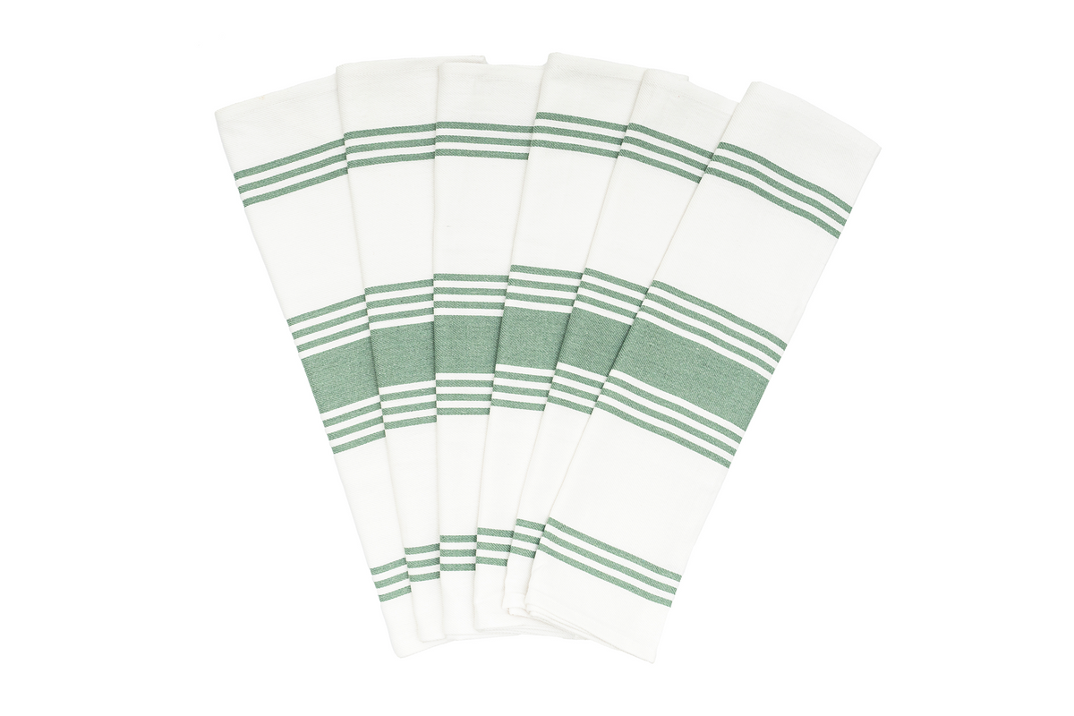 Everyday Striped Cotton Kitchen Towels — Set of 6