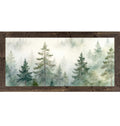 Misty Evergreen Framed Forest Art