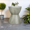 Round Concrete Pedestal Side Table — 18 in.