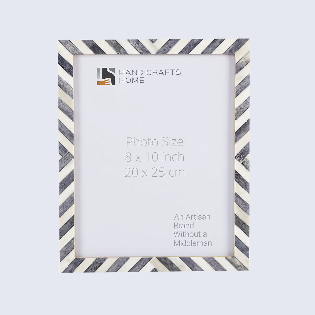Grey & White Chevron Inlay Frame