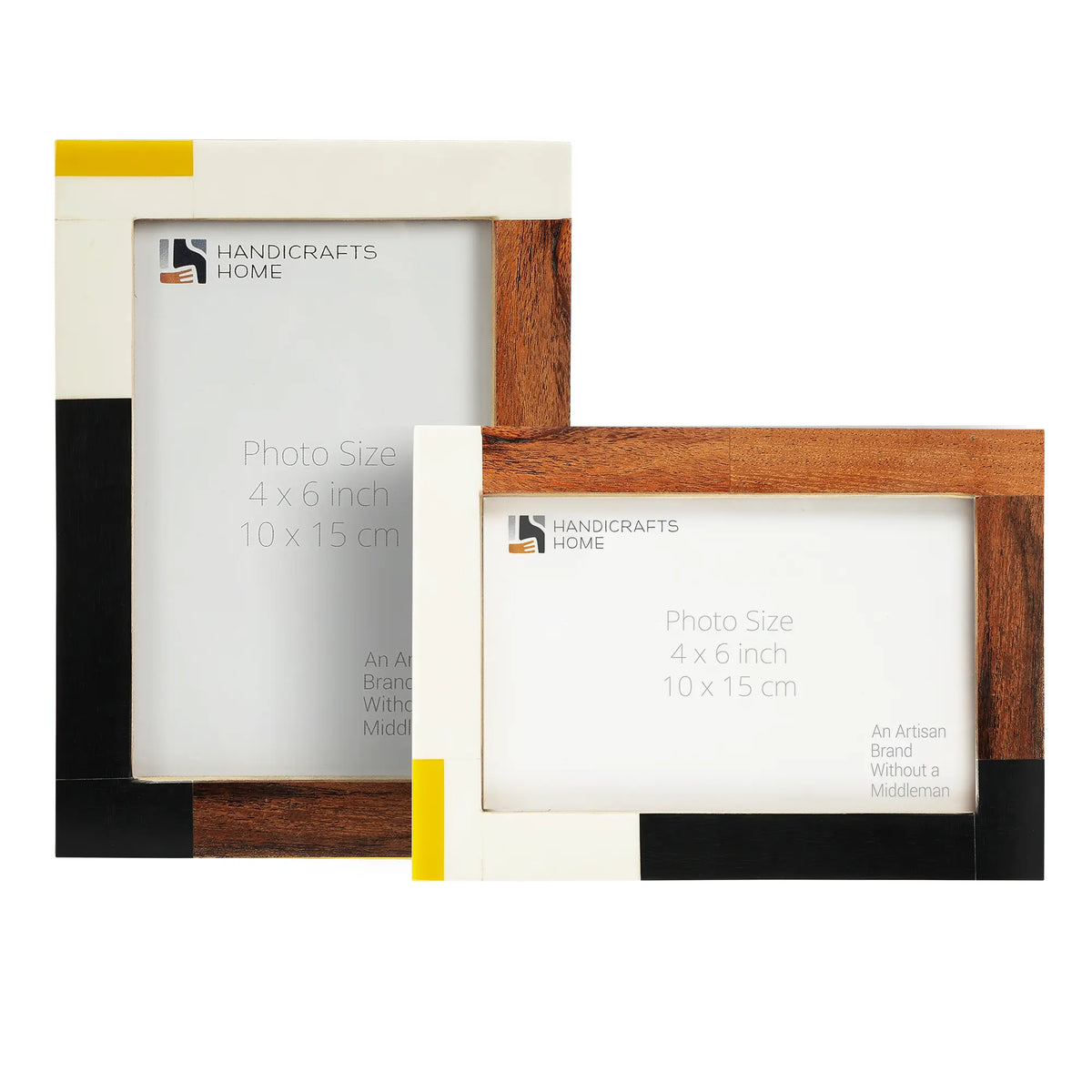 Warm Oak Modern Picture Frames — Set of 2