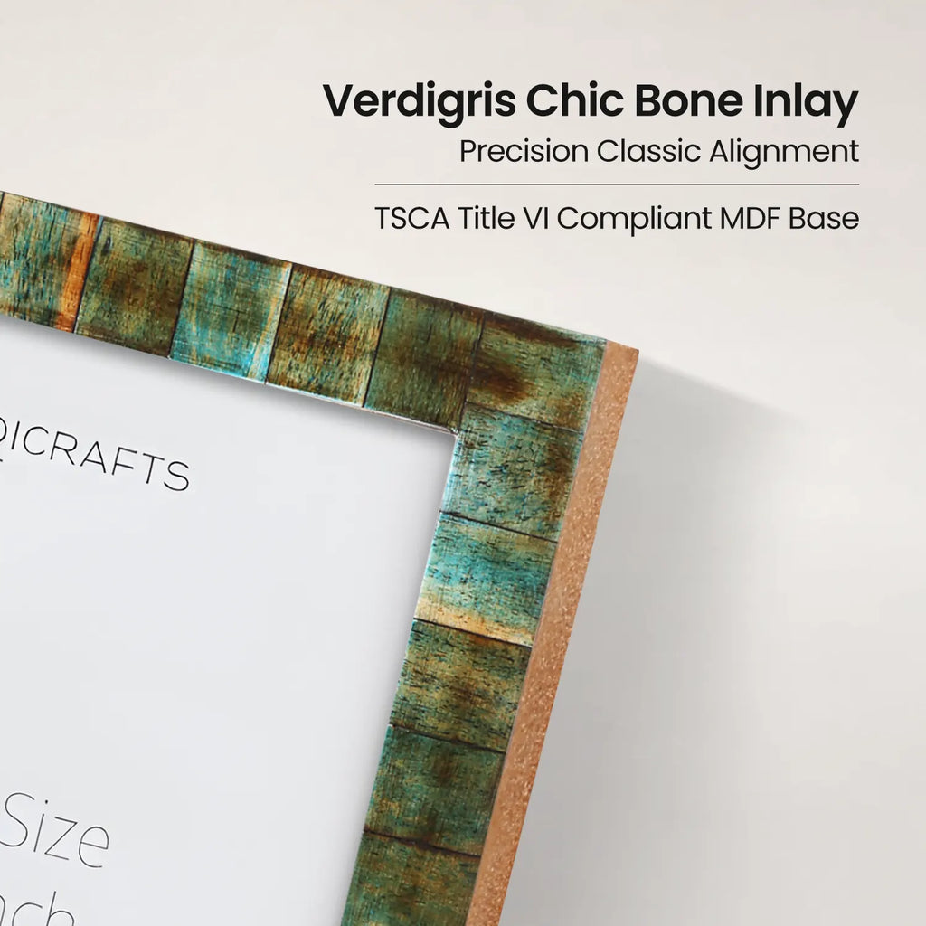 Verdigris Bone Inlay Picture Frame