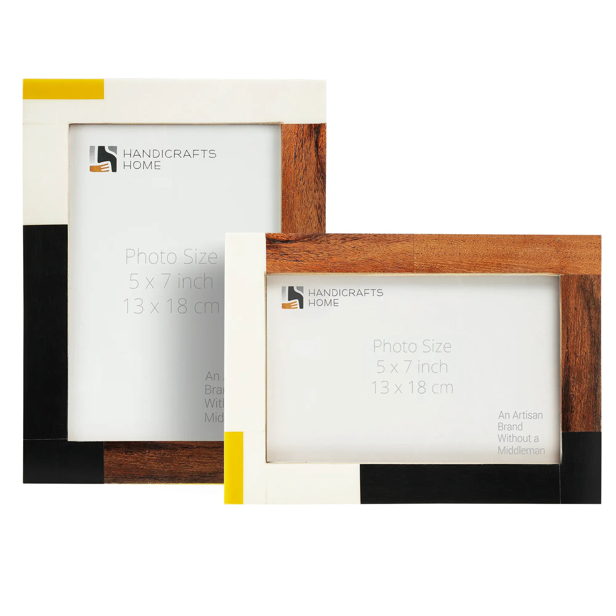 Warm Oak Modern Picture Frames — Set of 2