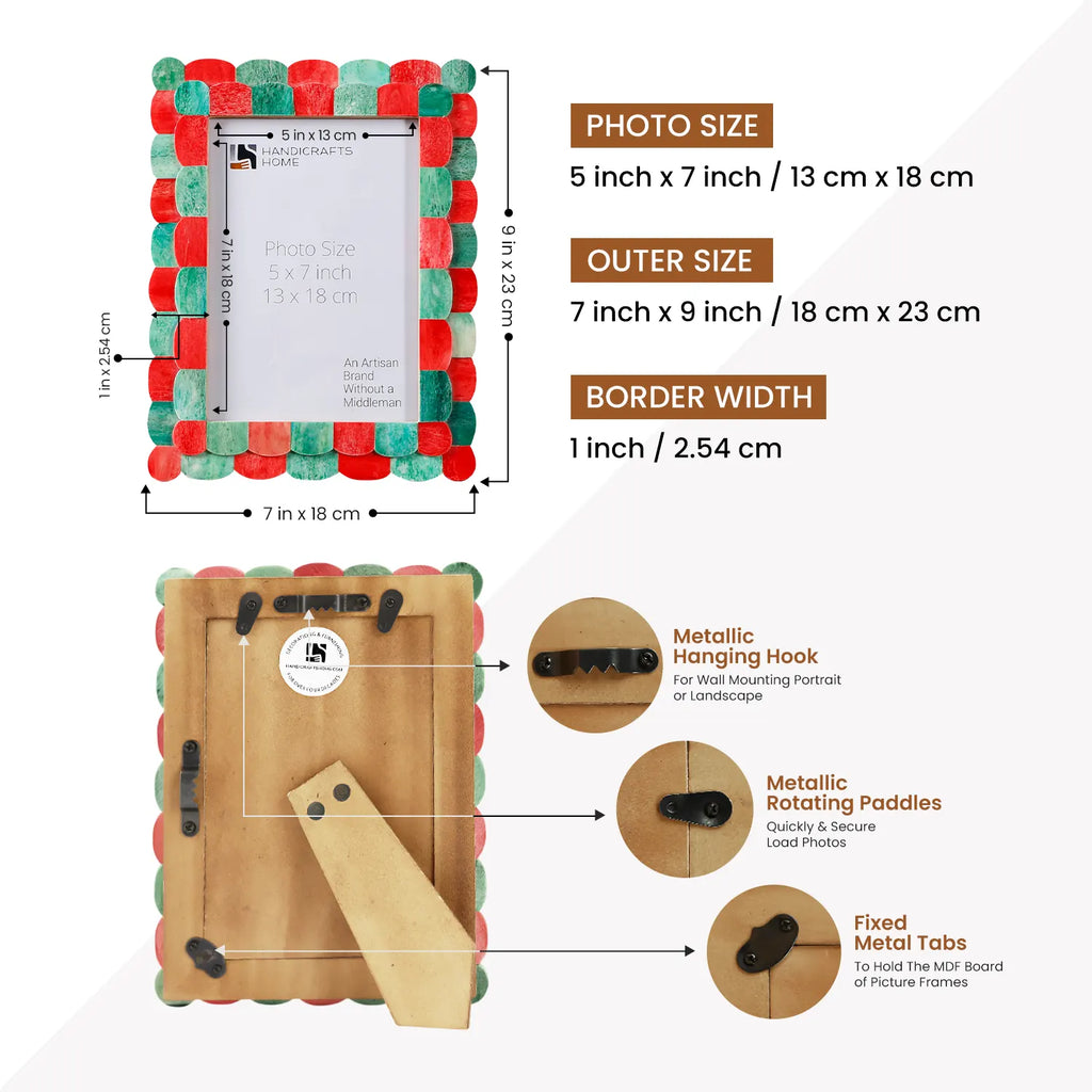 Scalloped Bone Inlay Picture Frame