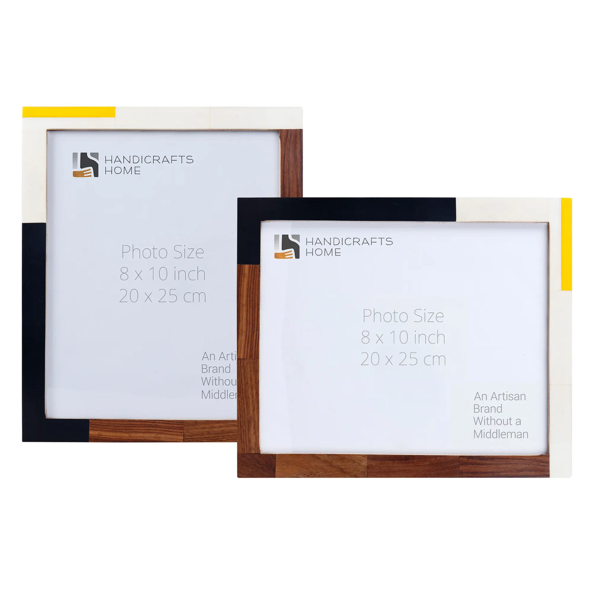 Warm Oak Modern Picture Frames — Set of 2