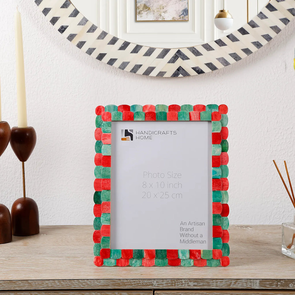 Scalloped Bone Inlay Picture Frame