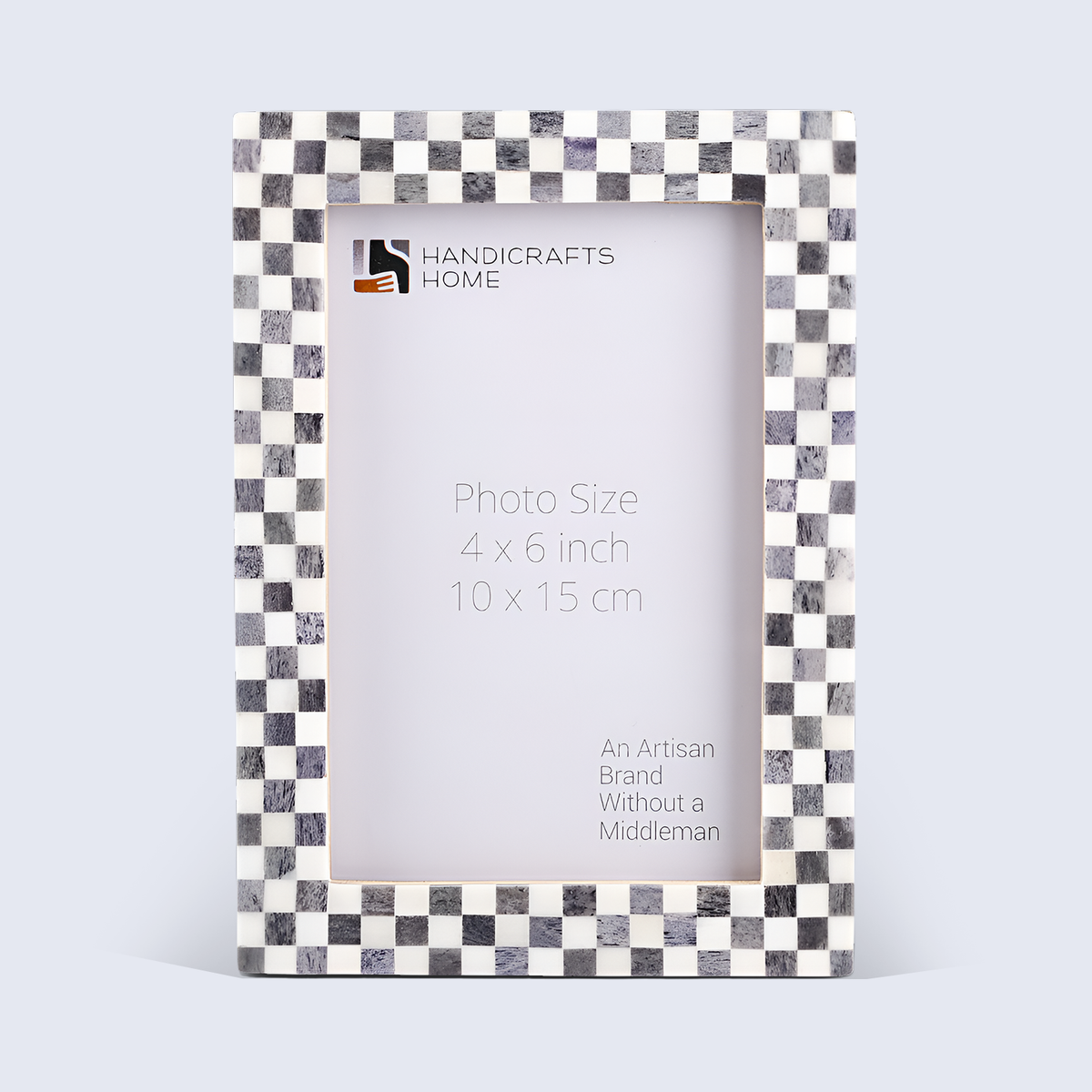 Checkered Bone-Inlay Picture Frame
