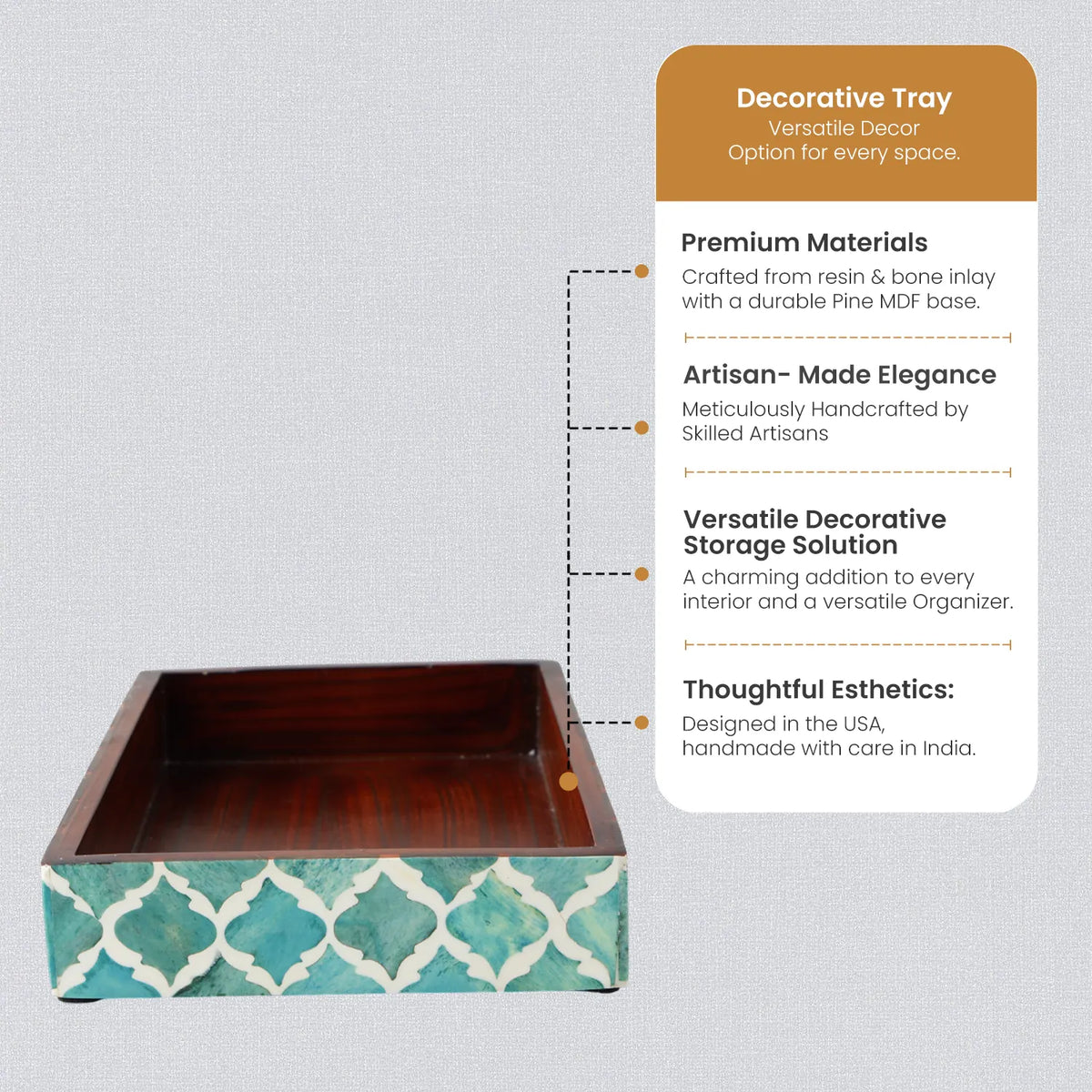 Moroccan Bone Inlay Vanity Tray