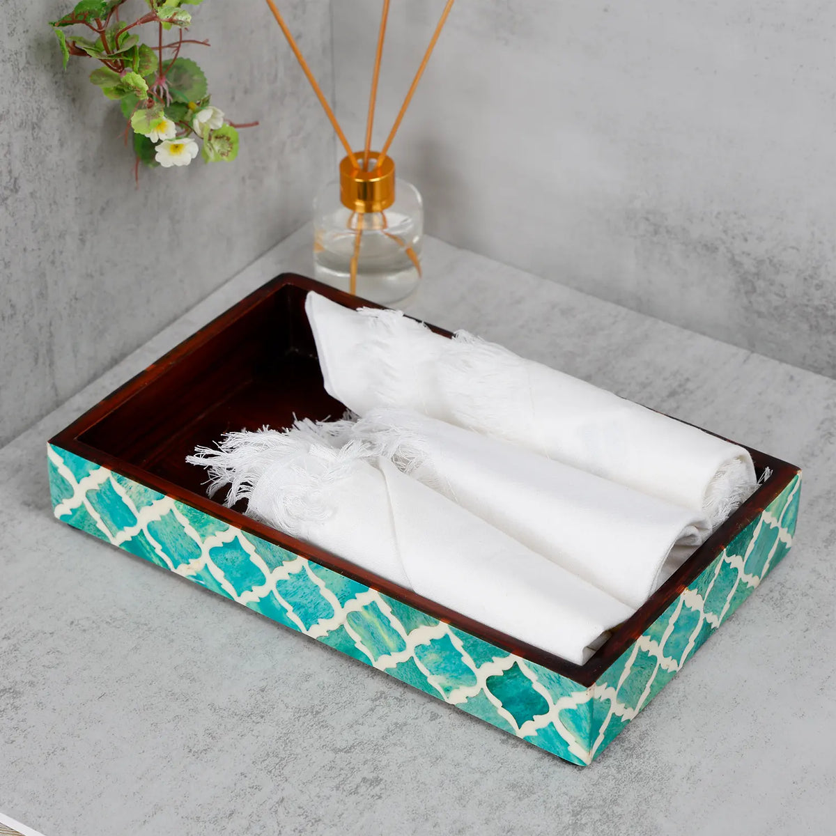 Moroccan Bone Inlay Vanity Tray
