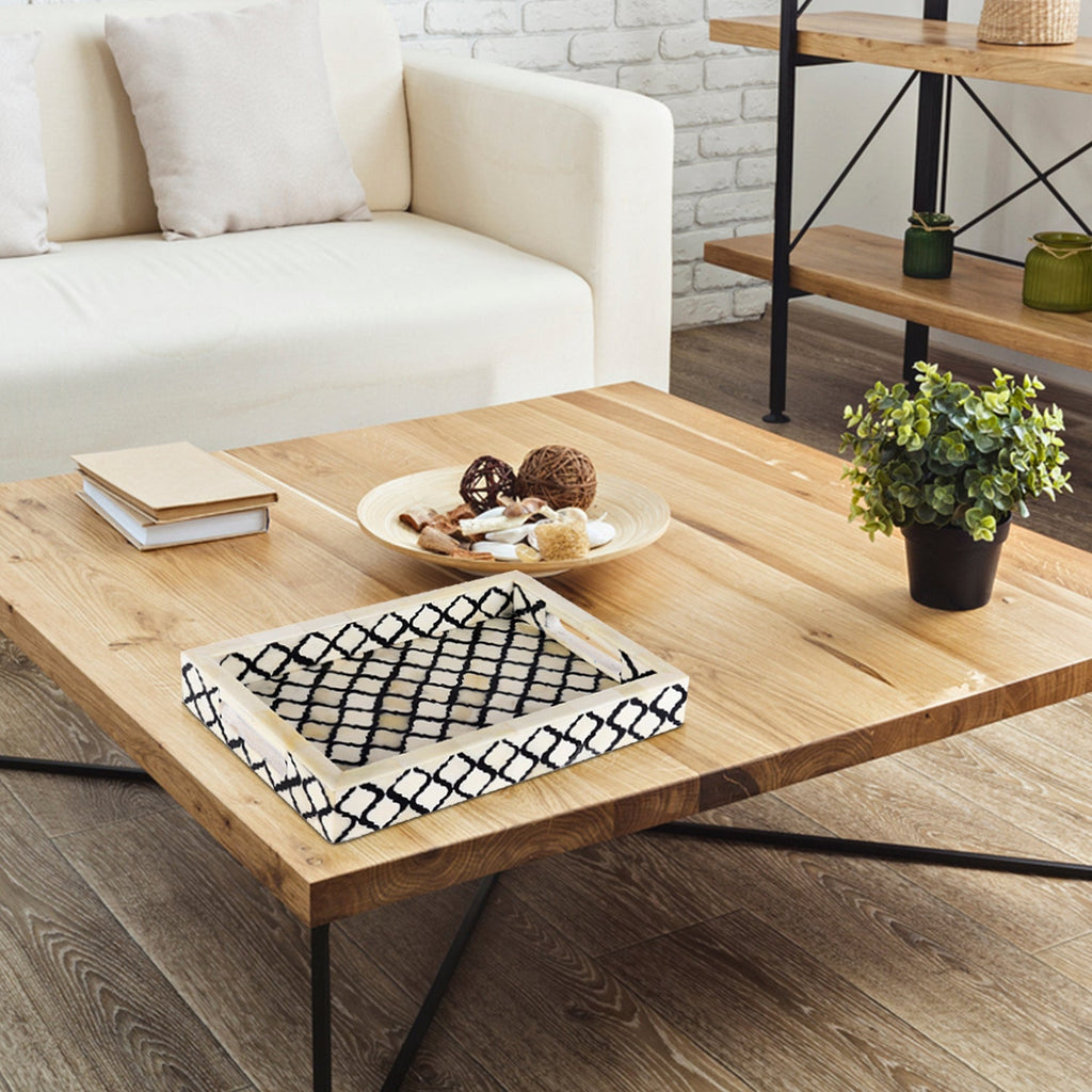 Black & White Moroccan Inlay Tray