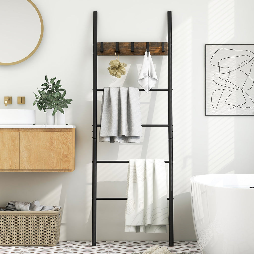 Decorative Blanket Ladder with Hooks