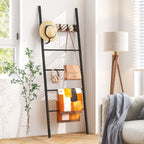 Decorative Blanket Ladder with Hooks