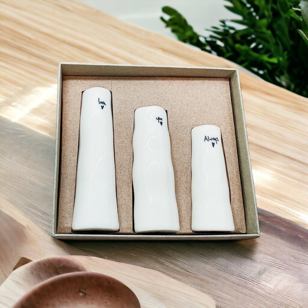 Mini Porcelain Vase Set — 3 Pieces