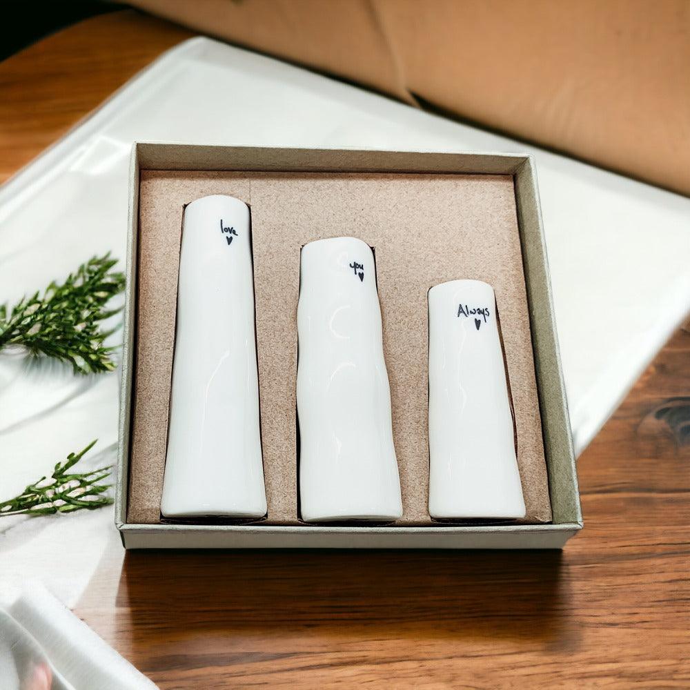 Mini Porcelain Vase Set — 3 Pieces