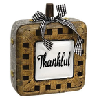 Woven-Look Thankful Pumpkin Accent — 6.5 in.