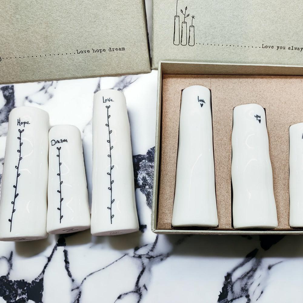 Mini Porcelain Vase Set — 3 Pieces