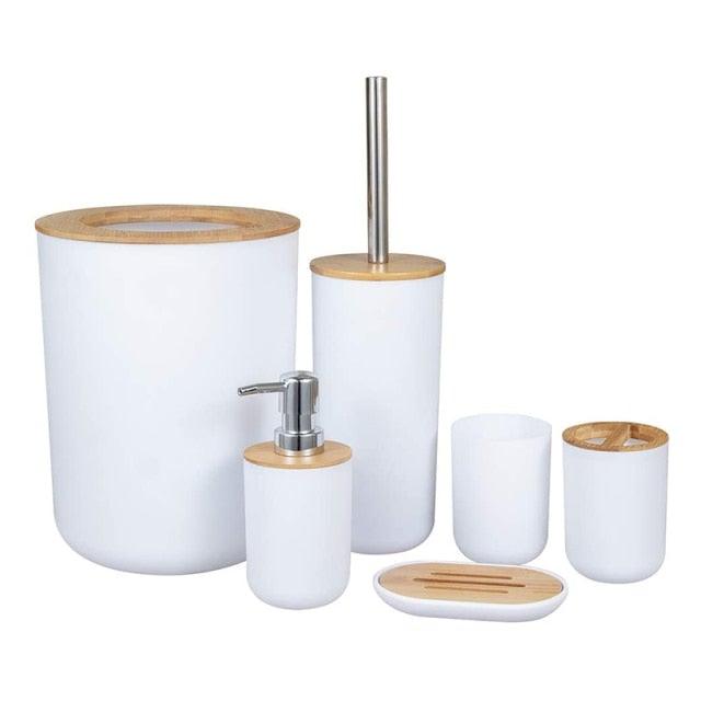Bamboo Bathroom Accessory Set
