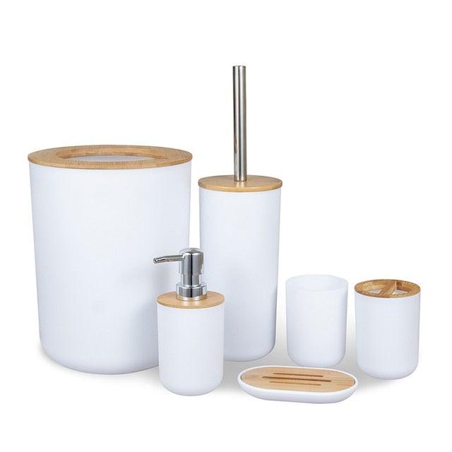 Bamboo Bathroom Accessory Set