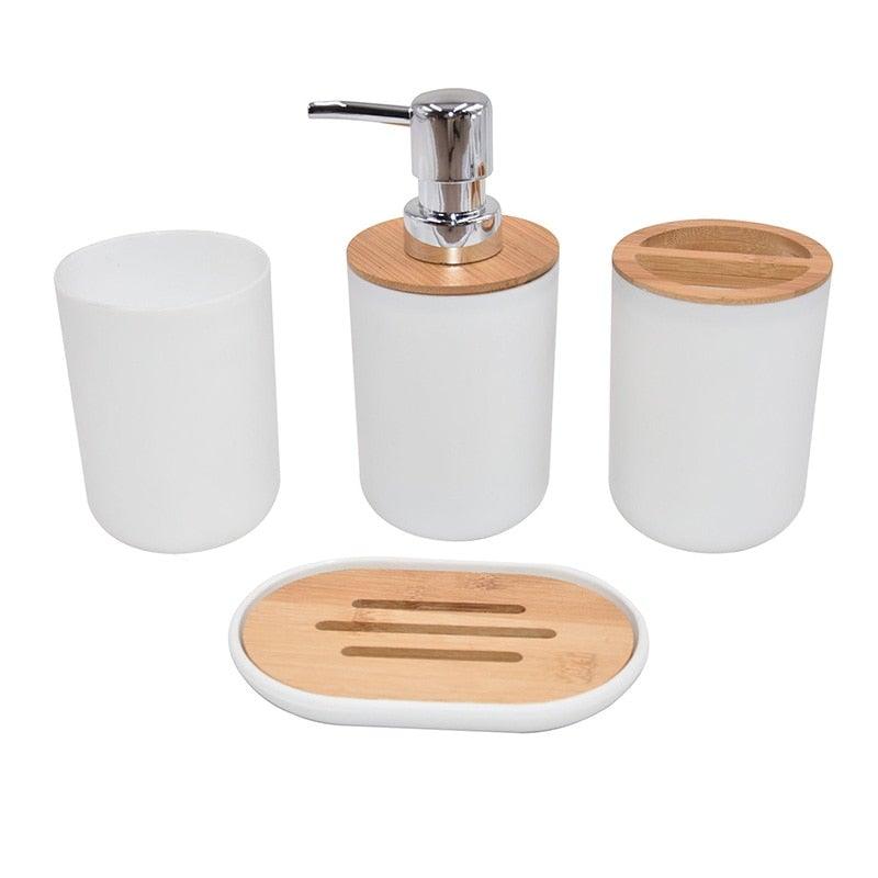 Bamboo Bathroom Accessory Set