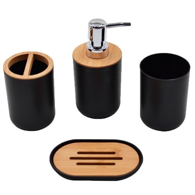 Bamboo Bathroom Accessory Set