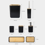 Bamboo Bathroom Accessory Set