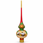 Winter Village Glass Christmas Tree Topper — 11 in.