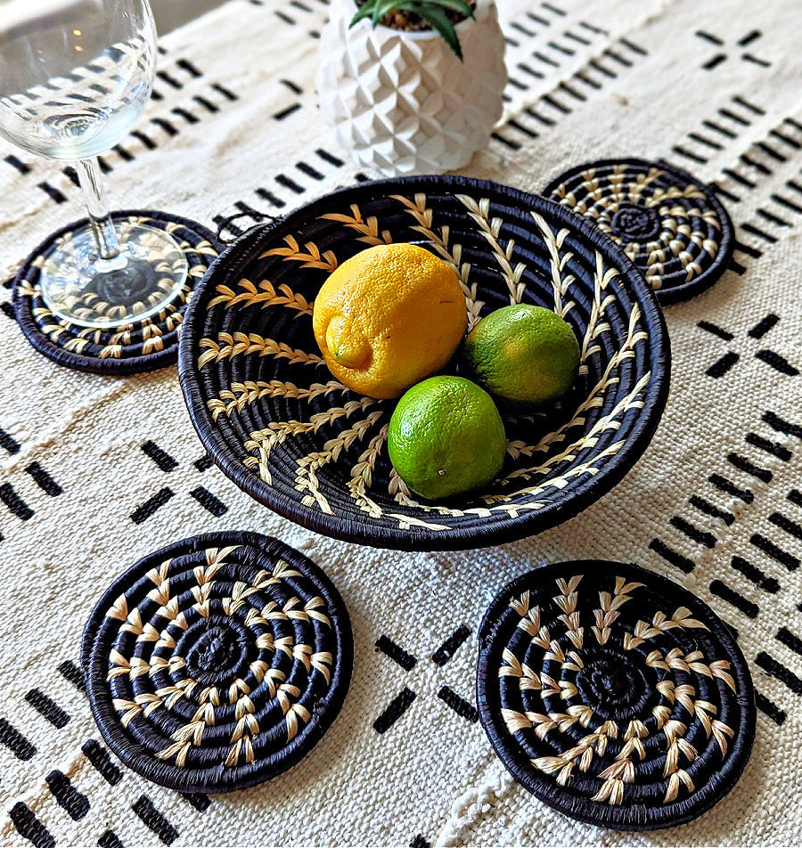 Handwoven Raffia Catchall Basket