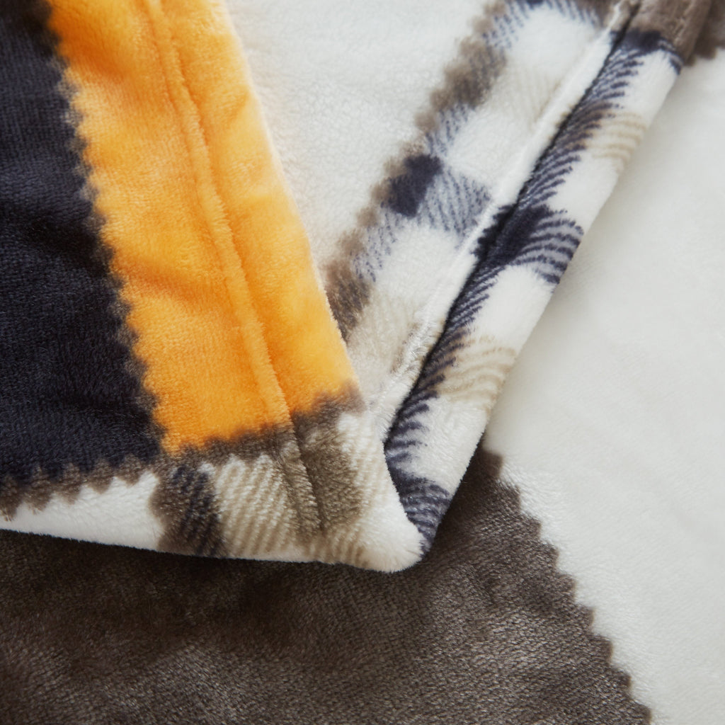 Fall Plaid Fleece Throw Blanket