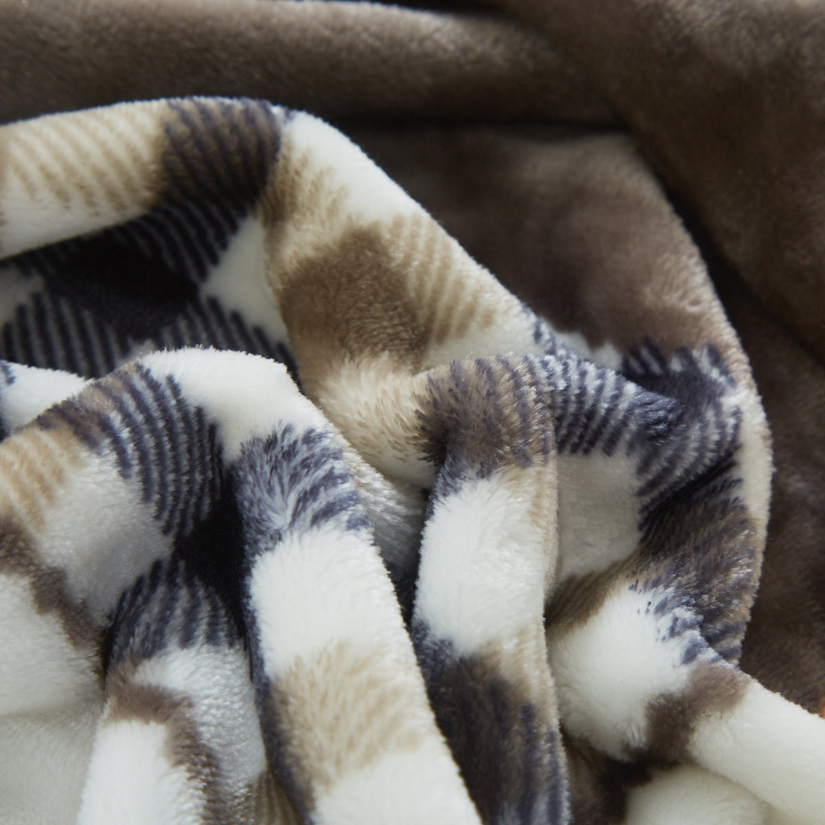Fall Plaid Fleece Throw Blanket