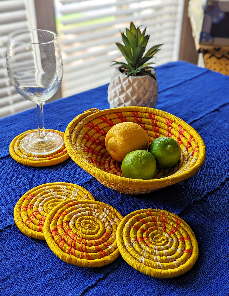 Handwoven Raffia Catchall Basket